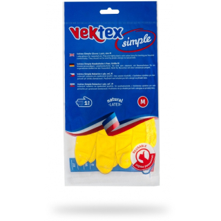 Úklidové latexové rukavice M, žluté